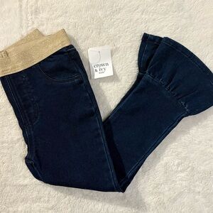 Crown & Ivy Kids Dark Blue Flare Jeans